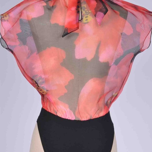 FLORAL ORGANZA BODYSUIT - Picture 2 of 2
